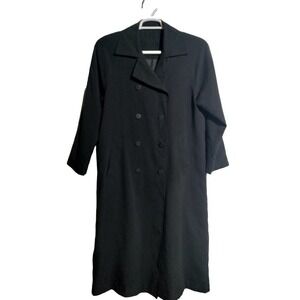 Kristen Blake long black trench coat LG-XL